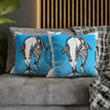 Orca Whale Love Tribal Tattoo Blue Ink Art Spun Polyester Square Pillow Case 18 × Home Decor
