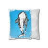Orca Whale Love Tribal Tattoo Blue Ink Art Spun Polyester Square Pillow Case Home Decor