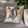 Orca Whale Luna Rainbow Watercolor Art Spun Polyester Square Pillow Case 16 × Home Decor