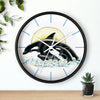 Orca Whale Mom And Baby Ink Art Wall Clock Home Decor