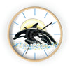 Orca Whale Mom And Baby Ink Art Wall Clock Home Decor