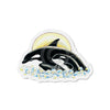 Orca Whale Mom And Baby Ink Sun Waves Art Die-Cut Magnets 3 X / 1 Pc Home Decor