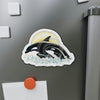 Orca Whale Mom And Baby Ink Sun Waves Art Die-Cut Magnets Home Decor