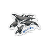 Orca Whale Pod Family Love Watercolor Art Die-Cut Magnets 2 X / 1 Pc Home Decor
