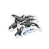Orca Whale Pod Family Love Watercolor Art Die-Cut Magnets 4 X / 1 Pc Home Decor