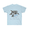 Orca Whale Pod Family Love Watercolor Art Ultra Cotton Tee Light Blue / S T-Shirt