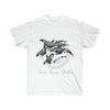 Orca Whale Pod Family Love Watercolor Art Ultra Cotton Tee White / S T-Shirt