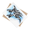Orca Whale Pod Family Watercolor Art Ceramic Photo Tile Home Decor