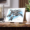 Orca Whale Pod Family Watercolor Art Ceramic Photo Tile Home Decor