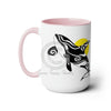 Orca Whale Sun Cute Tribal Ink Art Two-Tone Coffee Mugs 15Oz / Pink Mug