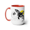 Orca Whale Sun Cute Tribal Ink Art Two-Tone Coffee Mugs 15Oz / Red Mug