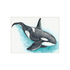 Orca Whale Teal Sea Watercolor Art Ceramic Photo Tile 6 × 8 / Matte Home Decor