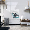 Orca Whale Teal Sea Watercolor Art Ceramic Photo Tile Home Decor