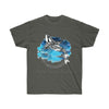 Orca Whale Tribal Blue Splash Ink Art Dark Unisex Ultra Cotton Tee Charcoal / S T-Shirt