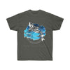 Orca Whale Tribal Blue Splash Ink Art Dark Unisex Ultra Cotton Tee Charcoal / S T-Shirt