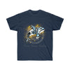 Orca Whale Tribal Blue Yellow Splash Ink Art Dark Unisex Ultra Cotton Tee Navy / S T-Shirt