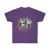 Orca Whale Tribal Blue Yellow Splash Ink Art Dark Unisex Ultra Cotton Tee Purple / S T-Shirt
