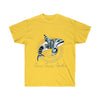 Orca Whale Tribal Blue Yellow Splash Ink Ultra Cotton Tee Daisy / S T-Shirt