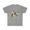 Orca Whale Tribal Blue Yellow Splash Ink Ultra Cotton Tee Sport Grey / S T-Shirt