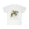 Orca Whale Tribal Blue Yellow Splash Ink Ultra Cotton Tee White / S T-Shirt