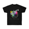 Orca Whale Tribal Rainbow Splash Ink Art Dark Unisex Ultra Cotton Tee Black / S T-Shirt