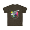 Orca Whale Tribal Rainbow Splash Ink Art Dark Unisex Ultra Cotton Tee Chocolate / S T-Shirt