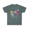 Orca Whale Tribal Rainbow Splash Ink Art Dark Unisex Ultra Cotton Tee Heather / S T-Shirt