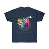 Orca Whale Tribal Rainbow Splash Ink Art Dark Unisex Ultra Cotton Tee Navy / S T-Shirt