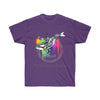 Orca Whale Tribal Rainbow Splash Ink Art Dark Unisex Ultra Cotton Tee Purple / S T-Shirt