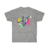 Orca Whale Tribal Rainbow Splash Ink Ultra Cotton Tee Sport Grey / S T-Shirt