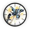 Orca Whale Tribal Splash Blue Yellow Wall Clock Black / 10 Home Decor