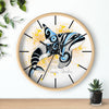 Orca Whale Tribal Splash Blue Yellow Wall Clock Home Decor