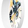 Orca Whale Tribal Splash Blue Yellow Wall Clock Home Decor