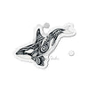 Orca Whale Tribal Tattoo Black Ink Art Die-Cut Magnets 4 X / 1 Pc Home Decor