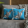 Orca Whale Tribal Tattoo Blue Ink Art Spun Polyester Square Pillow Case 14 × Home Decor