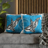 Orca Whale Tribal Tattoo Blue Ink Art Spun Polyester Square Pillow Case 20 × Home Decor