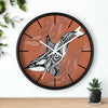 Orca Whale Tribal Tattoo Burnt Orange Ink Art Wall Clock Home Decor