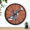 Orca Whale Tribal Tattoo Burnt Orange Ink Art Wall Clock Home Decor