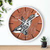 Orca Whale Tribal Tattoo Burnt Orange Ink Art Wall Clock Home Decor