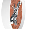 Orca Whale Tribal Tattoo Burnt Orange Ink Art Wall Clock Home Decor