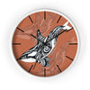 Orca Whale Tribal Tattoo Burnt Orange Ink Art Wall Clock White / Black 10 Home Decor