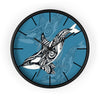 Orca Whale Tribal Tattoo Indigo Blue Ink Art Wall Clock Black / 10 Home Decor