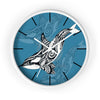 Orca Whale Tribal Tattoo Indigo Blue Ink Art Wall Clock White / 10 Home Decor