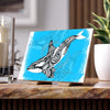 Orca Whale Tribal Tattoo Ink Blue Art Ceramic Photo Tile 6 × 8 / Matte Home Decor