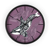 Orca Whale Tribal Tattoo Mauve Purple Ink Art Wall Clock Black / 10 Home Decor