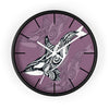 Orca Whale Tribal Tattoo Mauve Purple Ink Art Wall Clock Black / White 10 Home Decor