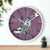 Orca Whale Tribal Tattoo Mauve Purple Ink Art Wall Clock Home Decor