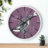 Orca Whale Tribal Tattoo Mauve Purple Ink Art Wall Clock Home Decor