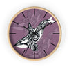 Orca Whale Tribal Tattoo Mauve Purple Ink Art Wall Clock Home Decor