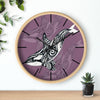 Orca Whale Tribal Tattoo Mauve Purple Ink Art Wall Clock Wooden / Black 10 Home Decor